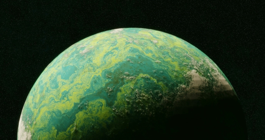 Large green planet